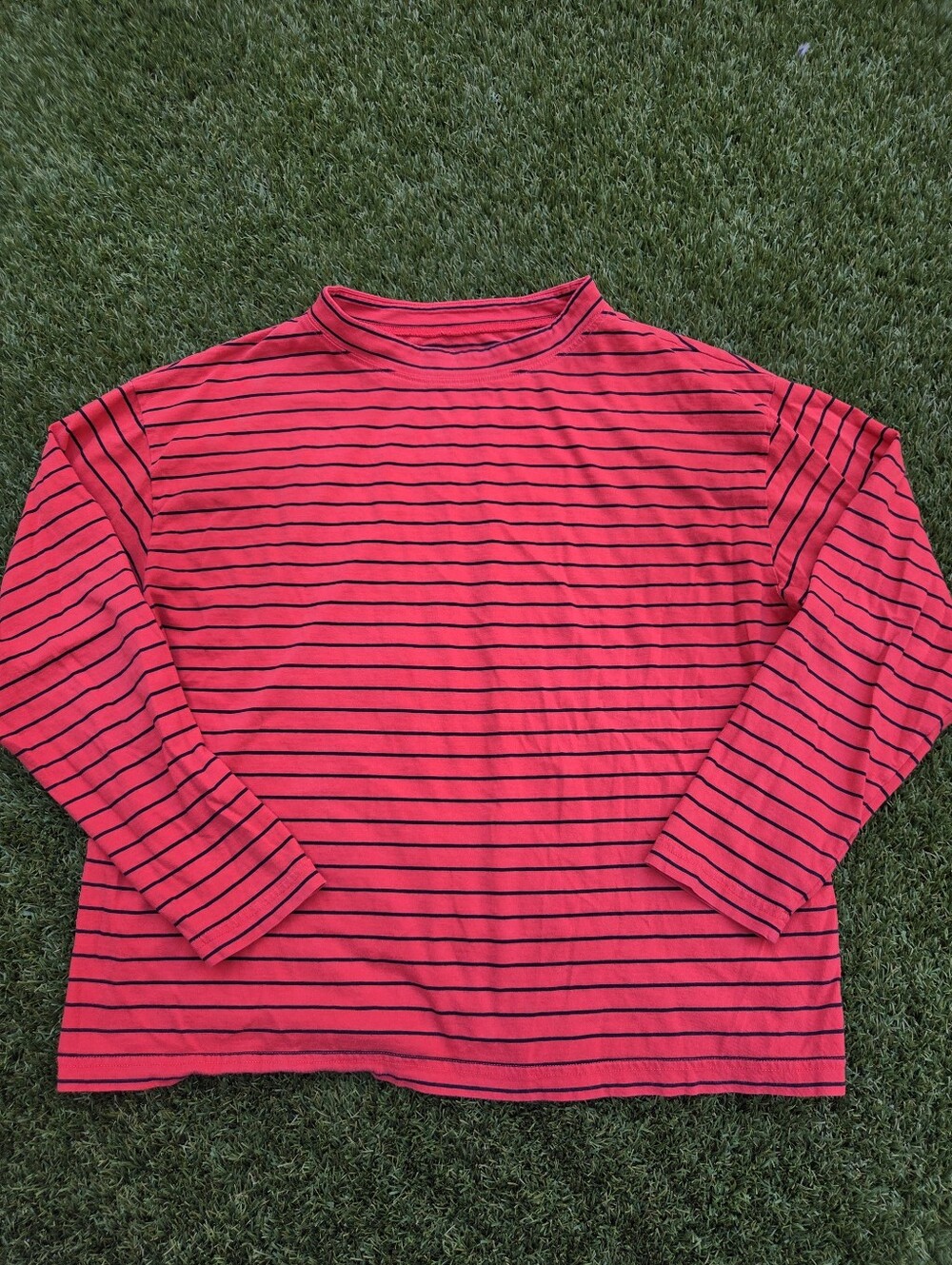 Entireworld Mock Neck Breton Top - Soft Cotton - Small
